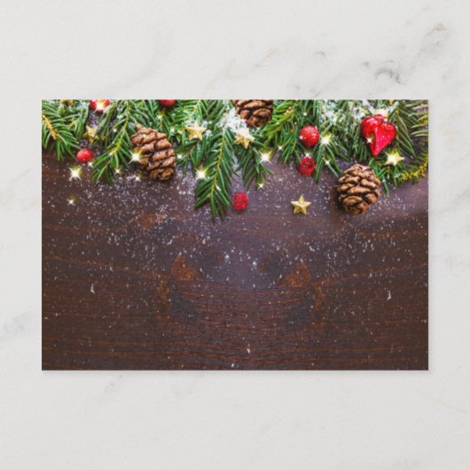 Pine Cones Branch Rustic Holiday RSVP-kaart RSVP Kaartje (Achterkant)