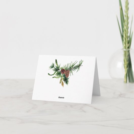 Pine Cones Branch Rustic Kerstfeestdag Kaart (Achterkant)