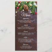 Pine Cones Branch Rustiek Kerstmis Vakantie Diner Menu (Voorkant)