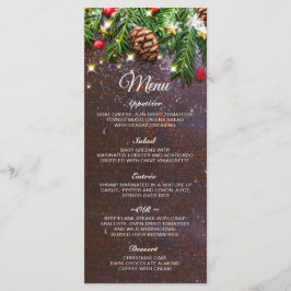 Pine Cones Branch Rustiek Kerstmis Vakantie Diner Menu