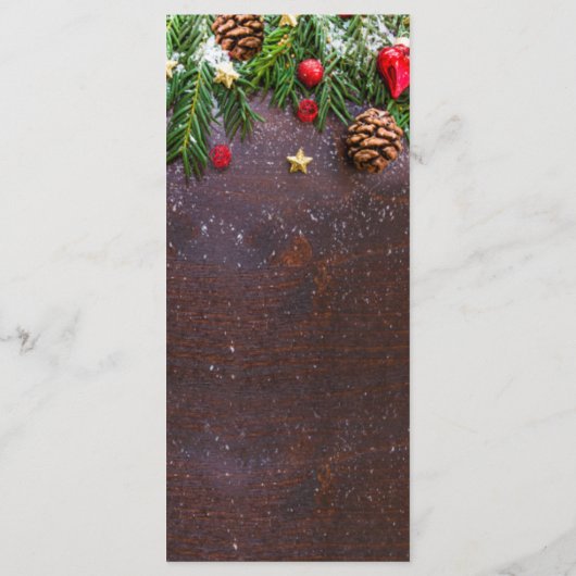 Pine Cones Branch Rustiek Kerstmis Vakantie Diner Menu (Achterkant)