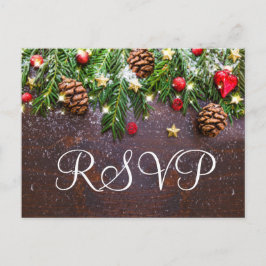 Pine Cones Branch Rustieke RSVP met Maaltijd Keuze Briefkaart