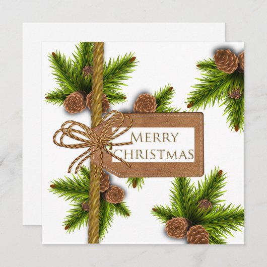 Pine Cones & Branches kerstkaart (Voorkant / Achterkant)