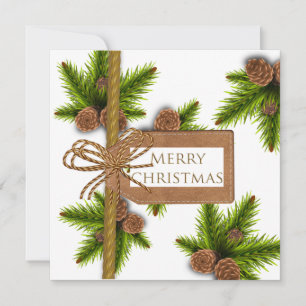Pine Cones & Branches kerstkaart