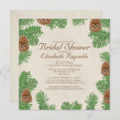 Pine Cones Bridal Shower Invitations Kaart (Voorkant / Achterkant)