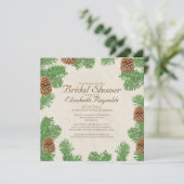 Pine Cones Bridal Shower Invitations Kaart (Staand voorkant)