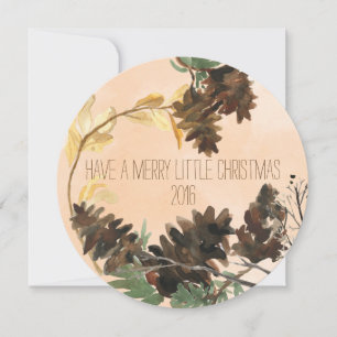 Pine Cones Chistmas Round Holiday-fotokaart Feestdagenkaart