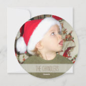 Pine Cones Chistmas Round Holiday-fotokaart Feestdagenkaart (Achterkant)