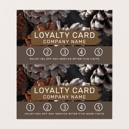 Pine Cones, dubbele Loyalty overhandigen Visitekaartje (Binnenkant ongevouwen)