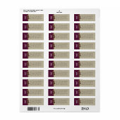 Pine Cones en Burlap Dark Plum Etiket (Full Sheet)