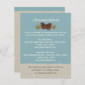 Pine Cones en Burlap Info Kaart Blauw (Voorkant / Achterkant)