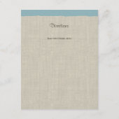 Pine Cones en Burlap Info Kaart Blauw (Achterkant)