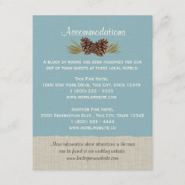 Pine Cones en Burlap Info Kaart Blauw