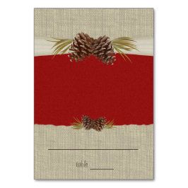 Pine Cones en Burlap Red Zittende Kaart