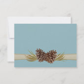 Pine Cones en Burlap Winter Blue Response Kaart (Achterkant)
