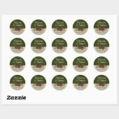 Pine Cones en Burlap Woodland Green Ronde Sticker (Vel)