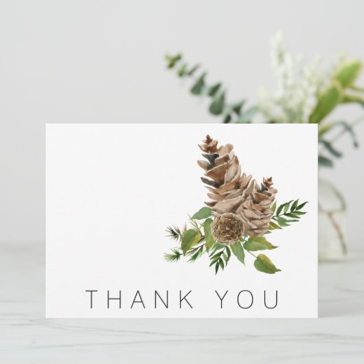 Pine Cones en Foliage Funeral Bedankt (Staand voorkant)