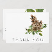 Pine Cones en Foliage Funeral Bedankt (Voorkant / Achterkant)