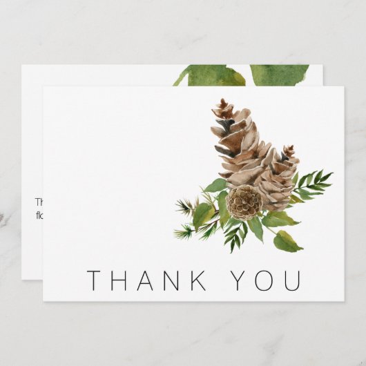 Pine Cones en Foliage Funeral Bedankt (Voorkant / Achterkant)