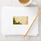 Pine Cones en Holly Berries Leeg Adres Label (Insitu)