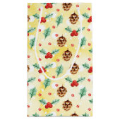 Pine Cones en Holly Kerstpatroon Dank u Klein Cadeauzakje (Achterkant)