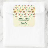 Pine Cones en Holly Kerstpatroon Dank u Vierkante Sticker (Tas)