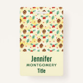 Pine Cones en Holly Kerstpattern Badge (Achterkant)