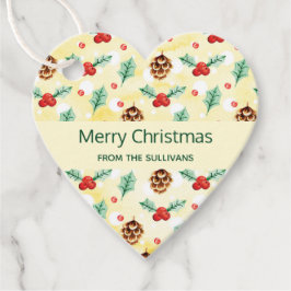 Pine Cones en Holly Kerstpattern Bedankjes Labels