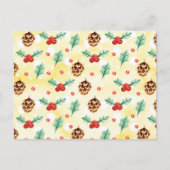 Pine Cones en Holly Kerstpattern Briefkaart (Voorkant)