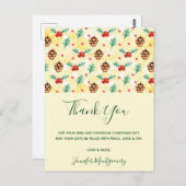Pine Cones en Holly Kerstpattern Briefkaart (Voorkant / Achterkant)