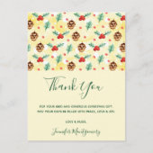 Pine Cones en Holly Kerstpattern Briefkaart (Voorkant)