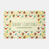 Pine Cones en Holly Kerstpattern Deurmat (Voorkant)
