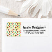 Pine Cones en Holly Kerstpattern Etiket (Insitu)