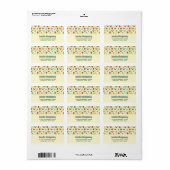 Pine Cones en Holly Kerstpattern Etiket (Full Sheet)