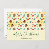 Pine Cones en Holly Kerstpattern Feestdagenkaart (Voorkant / Achterkant)