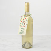 Pine Cones en Holly Kerstpattern Flessenhanger (Schuin)