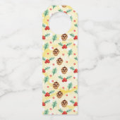 Pine Cones en Holly Kerstpattern Flessenhanger (Achterkant)