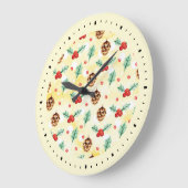 Pine Cones en Holly Kerstpattern Grote Klok (Hoek)