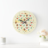 Pine Cones en Holly Kerstpattern Grote Klok (Huis)