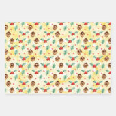 Pine Cones en Holly Kerstpattern Inpakpapier Vel (Voorkant 3)