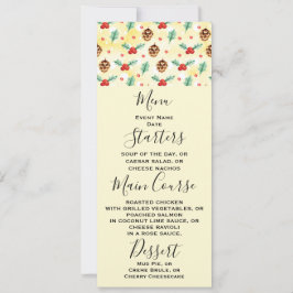 Pine Cones en Holly Kerstpattern Kaart