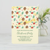 Pine Cones en Holly Kerstpattern Kaart (Staand voorkant)