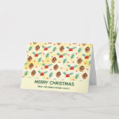 Pine Cones en Holly Kerstpattern Kaart (Voorkant)