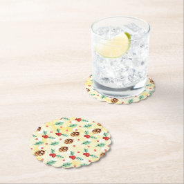 Pine Cones en Holly Kerstpattern Kartonnen Onderzetters