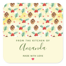 Pine Cones en Holly KerstPattern Kitchen