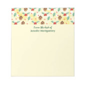 Pine Cones en Holly Kerstpattern Notitieblok (Voorkant)