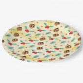 Pine Cones en Holly Kerstpattern Papieren Bordje (Gekanteld)