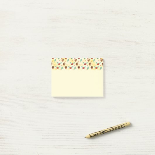 Pine Cones en Holly Kerstpattern Post-it® Notes (Op bureau)