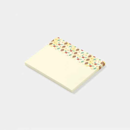 Pine Cones en Holly Kerstpattern Post-it® Notes (Schuin)