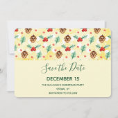 Pine Cones en Holly Kerstpattern Save The Date (Voorkant)